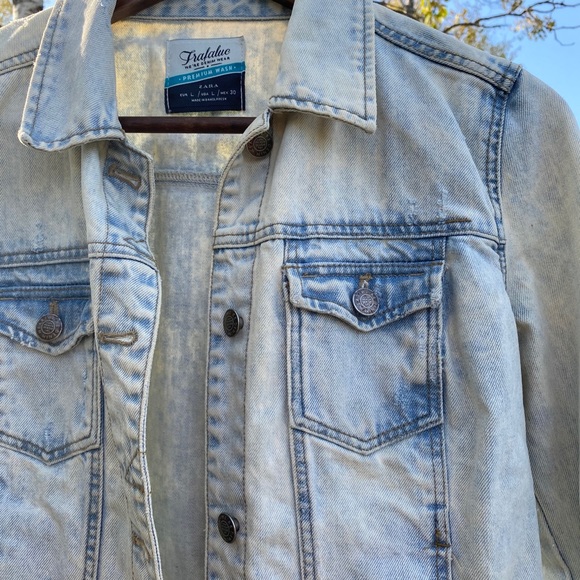 Zara Distressed Jean Jacket (Small) - Picture 5 of 8